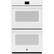 Front. GE - 30" Built-In Double Electric Convection Wall Oven - White.