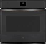 GE - 30" Built-In Single Electric Convection Wall Oven - Black Slate - Front_Standard