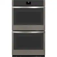 GE - 30" Built-In Double Electric Convection Wall Oven - Slate - Front_Zoom