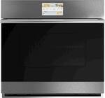 Café - Modern Glass 30" Built-In Single Electric Convection Wall Oven - Platinum Glass - Front_Standard
