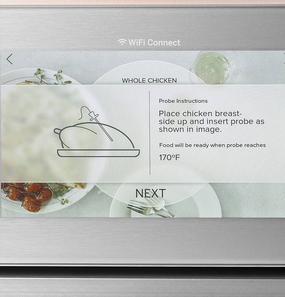 Alt View 17. Café - 30" Built-In Single Electric Convection Wall Oven - Platinum Glass.