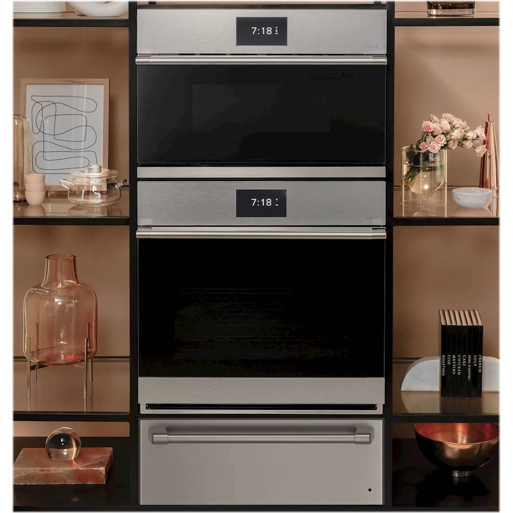 Alt View 22. Café - 30" Built-In Single Electric Convection Wall Oven - Platinum Glass.