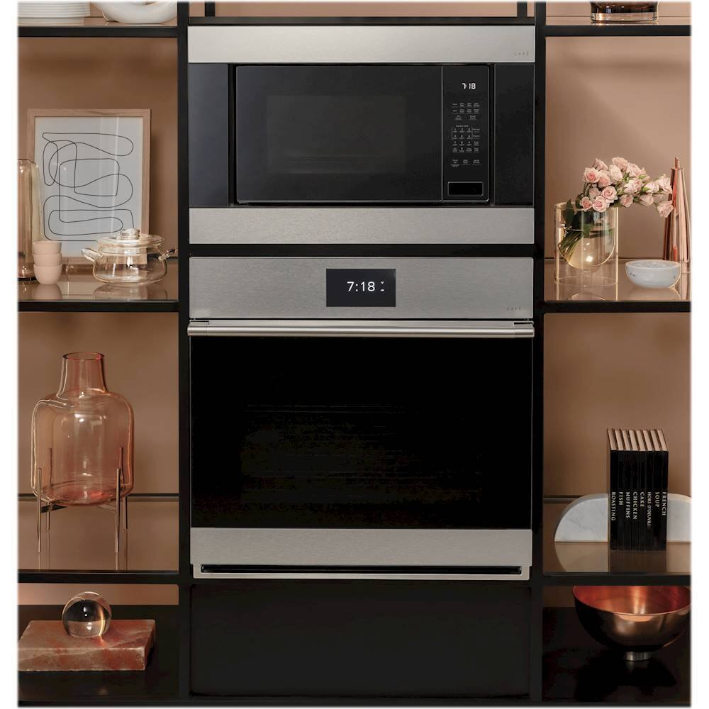 Alt View 23. Café - 30" Built-In Single Electric Convection Wall Oven - Platinum Glass.