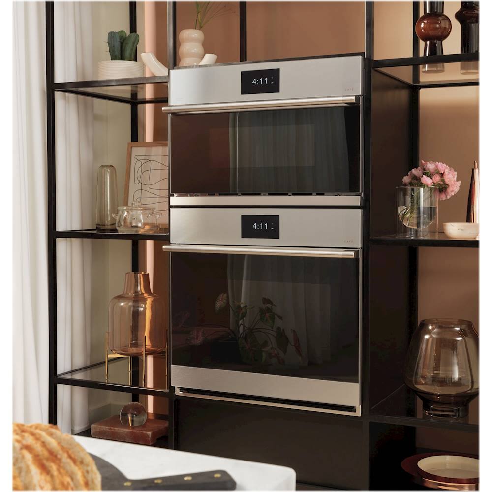Alt View 25. Café - 30" Built-In Single Electric Convection Wall Oven - Platinum Glass.