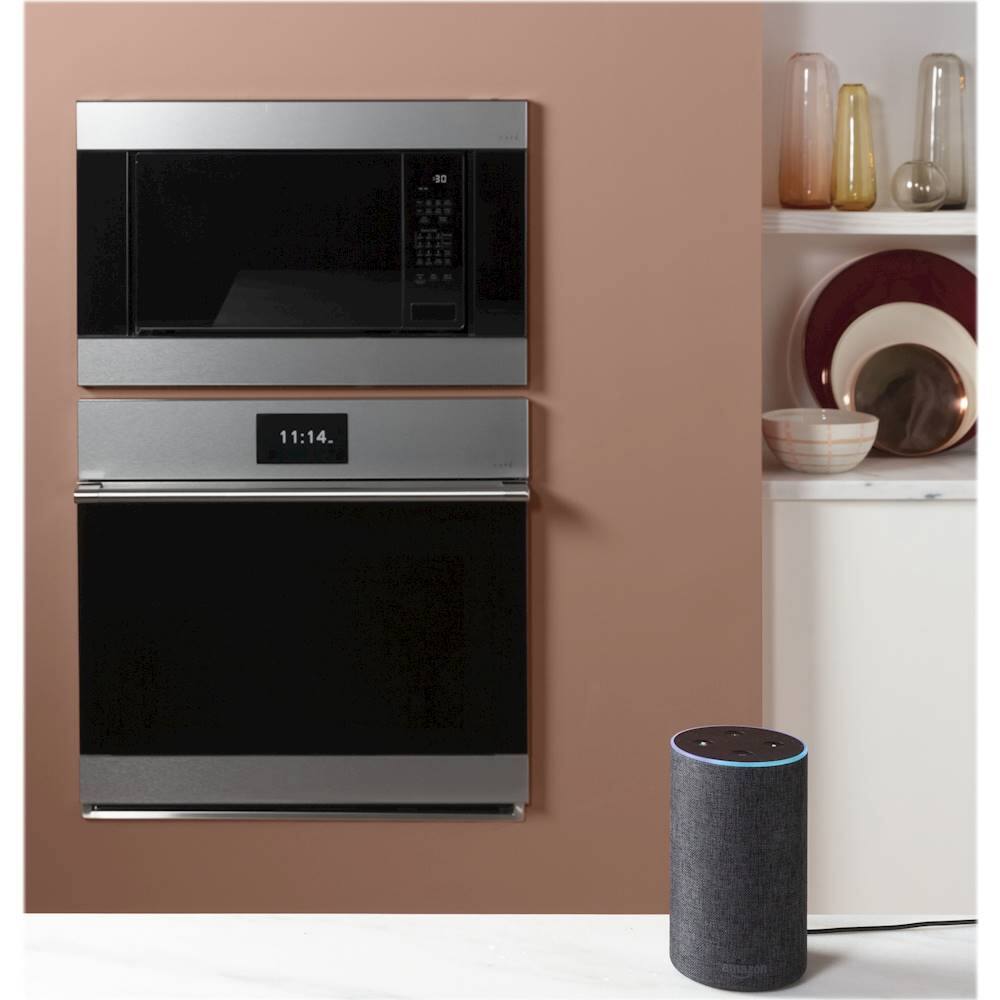 Alt View 27. Café - 30" Built-In Single Electric Convection Wall Oven - Platinum Glass.