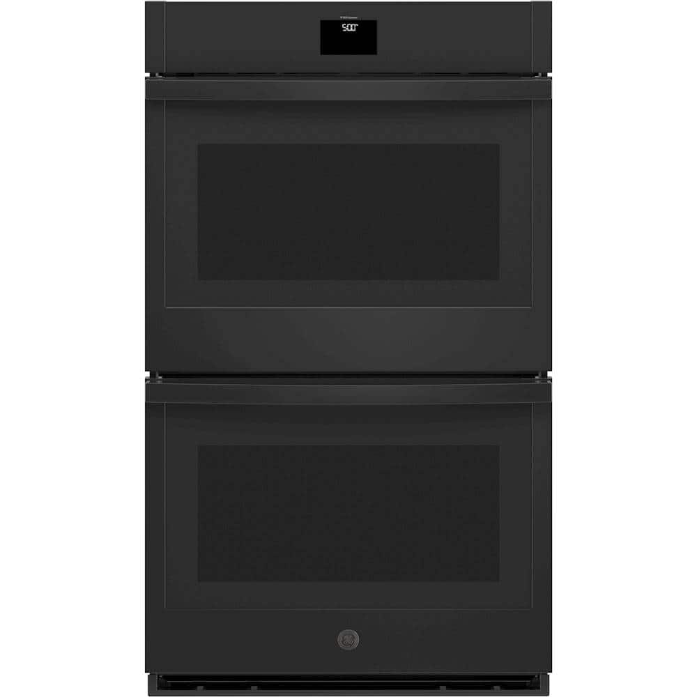 GE - 30" Built-In Double Electric Convection Wall Oven - Black - Front_Zoom