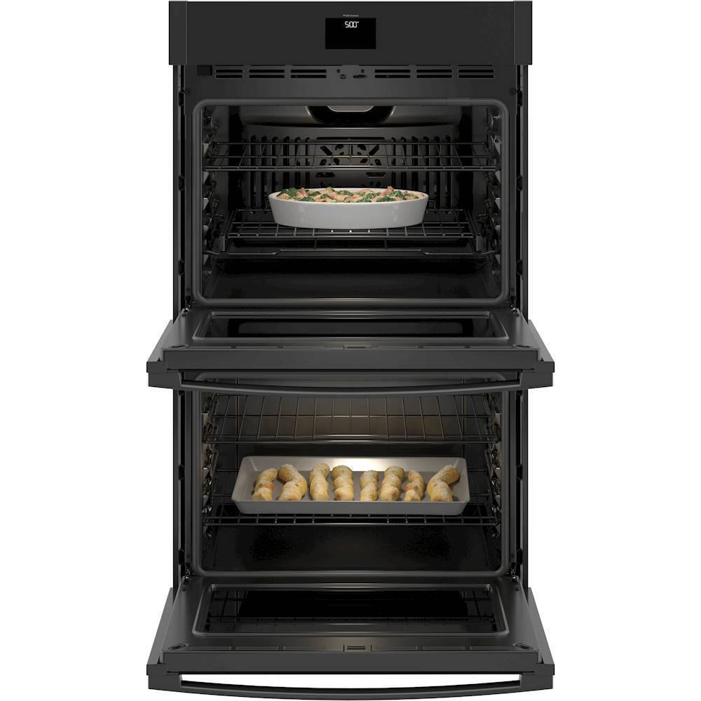 Alt View 14. GE - 30" Built-In Double Electric Convection Wall Oven - Black.