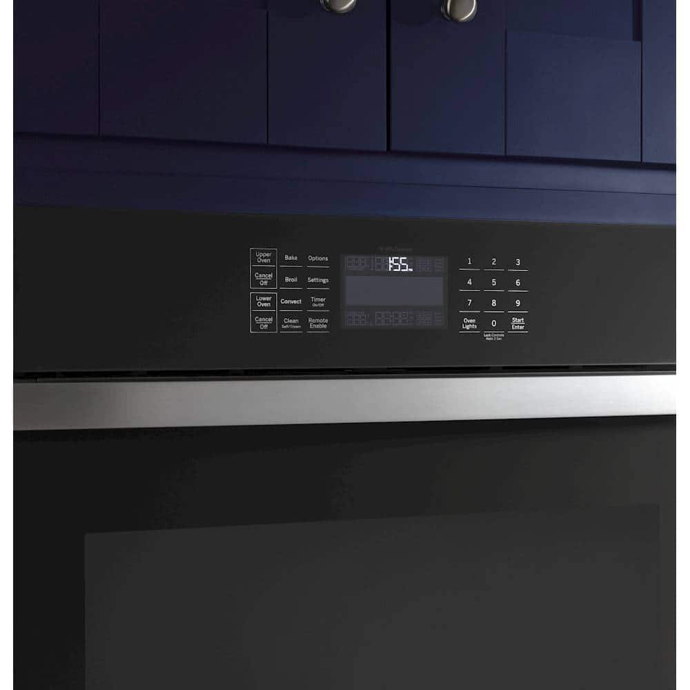 Alt View 21. GE - 30" Built-In Double Electric Convection Wall Oven - Black.