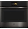 GE Profile - 30" Smart Built-In Single Electric Convection Wall Oven with Air Fry & Precision Cooking - Black Stainless Steel