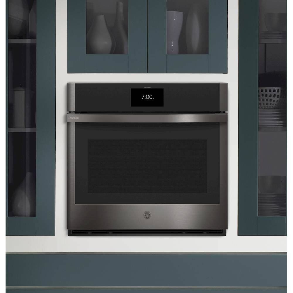 Alt View 11. GE Profile - 30" Smart Built-In Single Electric Convection Wall Oven with Air Fry & Precision Cooking - Black Stainless Steel.