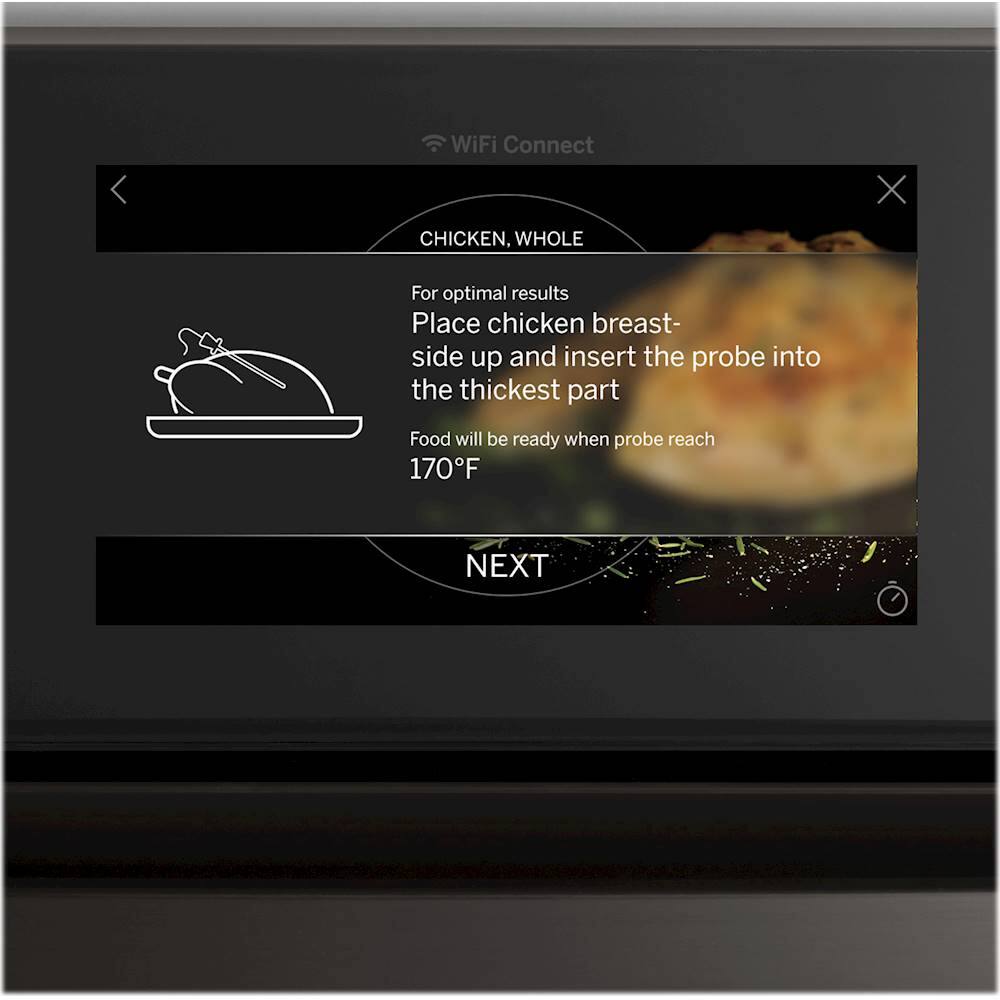 Alt View 15. GE Profile - 30" Smart Built-In Single Electric Convection Wall Oven with Air Fry & Precision Cooking - Black Stainless Steel.