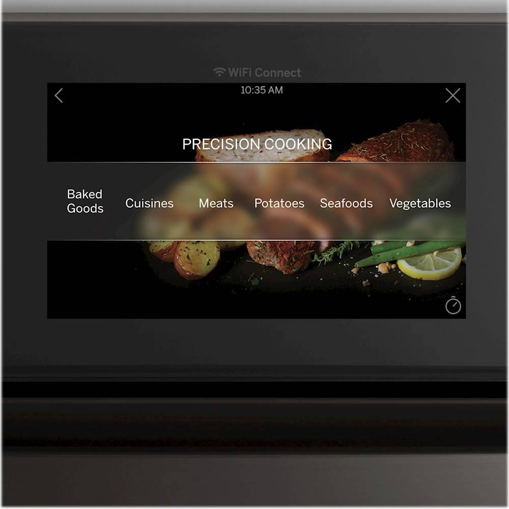 Alt View 16. GE Profile - 30" Smart Built-In Single Electric Convection Wall Oven with Air Fry & Precision Cooking - Black Stainless Steel.