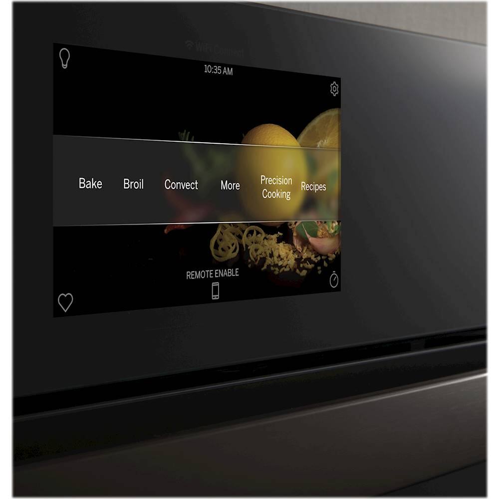 Alt View 17. GE Profile - 30" Smart Built-In Single Electric Convection Wall Oven with Air Fry & Precision Cooking - Black Stainless Steel.