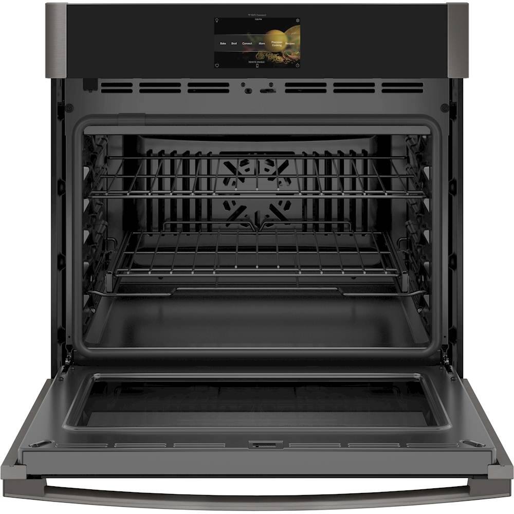 Alt View 1. GE Profile - 30" Smart Built-In Single Electric Convection Wall Oven with Air Fry & Precision Cooking - Black Stainless Steel.