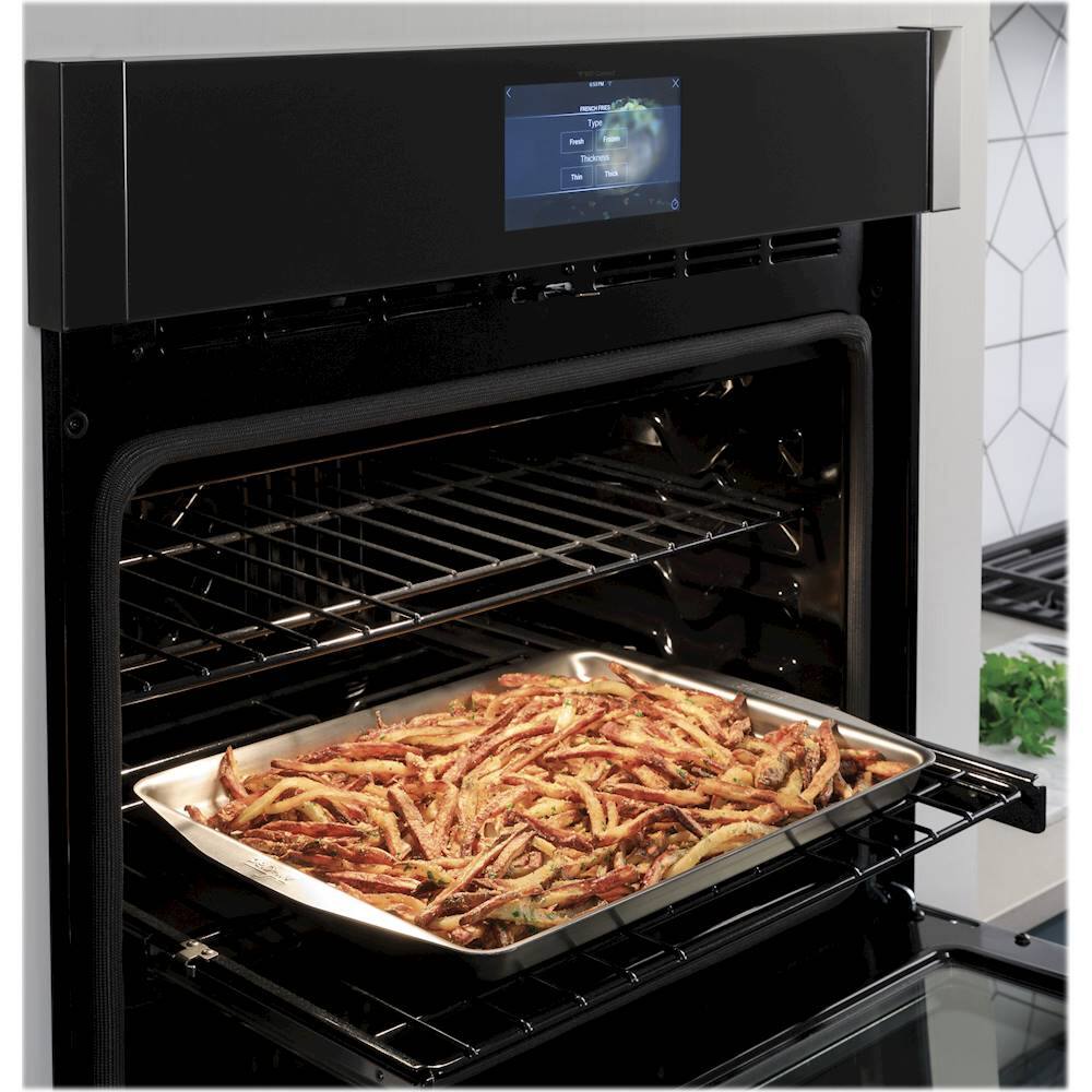 Alt View 25. GE Profile - 30" Smart Built-In Single Electric Convection Wall Oven with Air Fry & Precision Cooking - Black Stainless Steel.