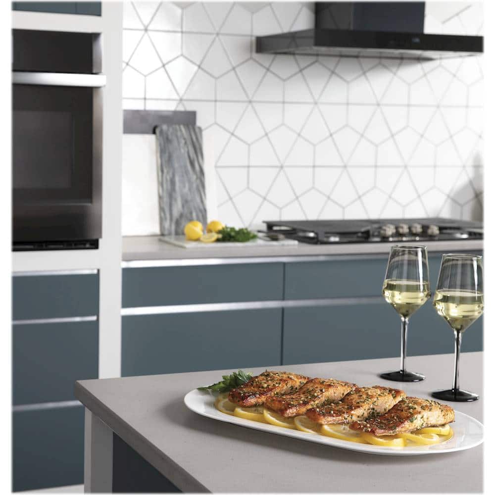 Alt View 28. GE Profile - 30" Smart Built-In Single Electric Convection Wall Oven with Air Fry & Precision Cooking - Black Stainless Steel.