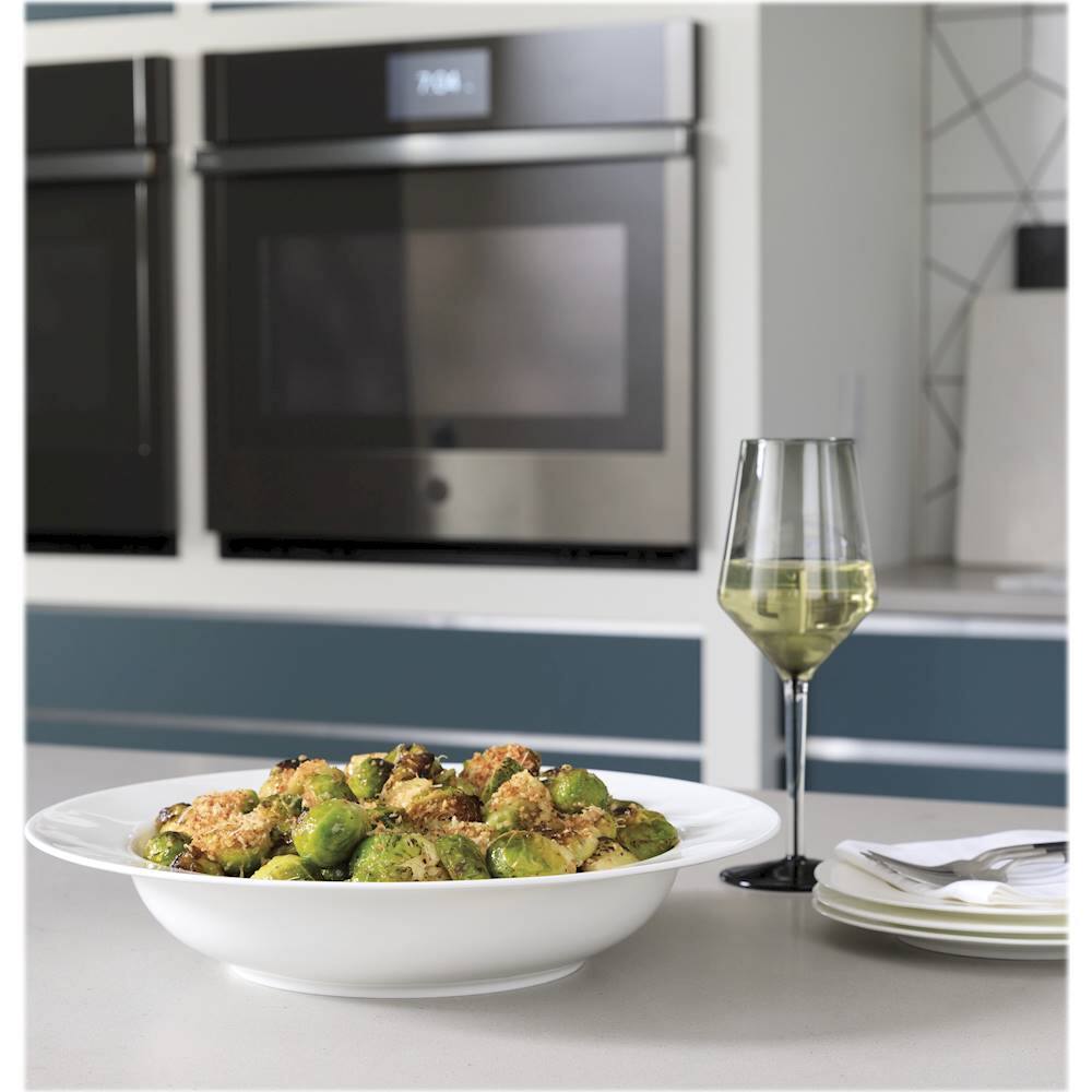 Alt View 29. GE Profile - 30" Smart Built-In Single Electric Convection Wall Oven with Air Fry & Precision Cooking - Black Stainless Steel.