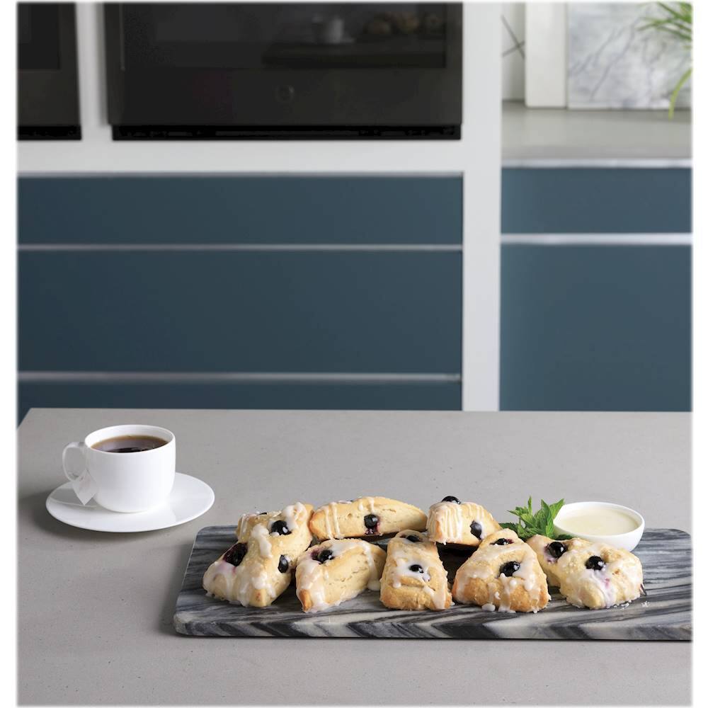 Alt View 30. GE Profile - 30" Smart Built-In Single Electric Convection Wall Oven with Air Fry & Precision Cooking - Black Stainless Steel.