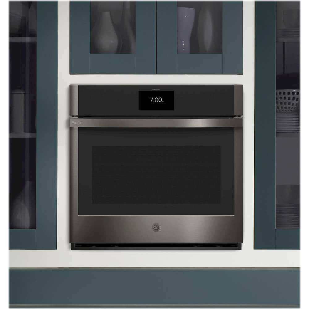 Alt View 35. GE Profile - 30" Smart Built-In Single Electric Convection Wall Oven with Air Fry & Precision Cooking - Black Stainless Steel.