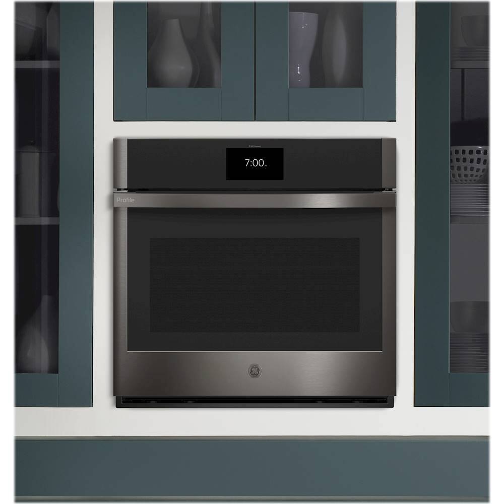 Alt View 35. GE Profile - 30" Smart Built-In Single Electric Convection Wall Oven with Air Fry & Precision Cooking - Black Stainless Steel.