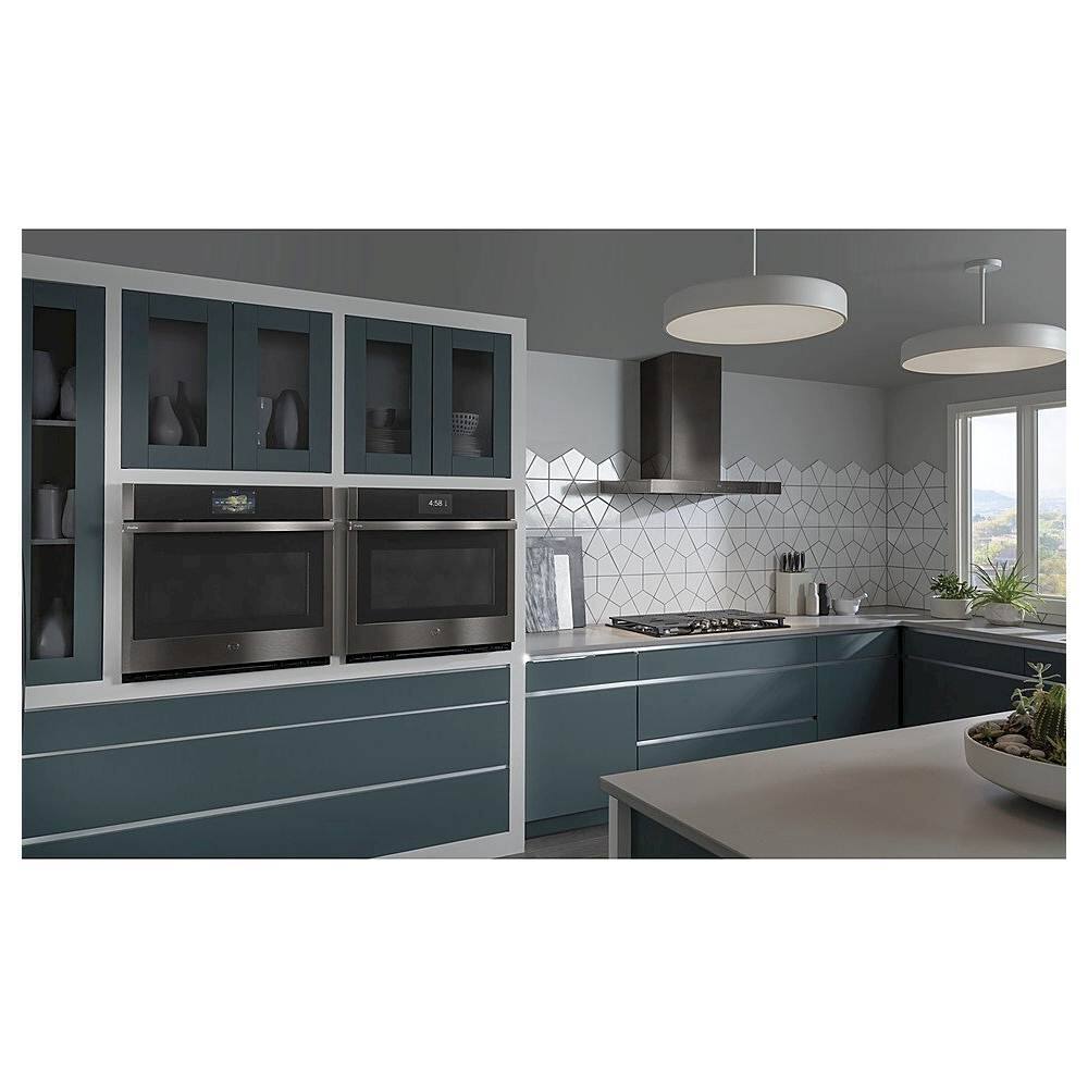 Alt View 39. GE Profile - 30" Smart Built-In Single Electric Convection Wall Oven with Air Fry & Precision Cooking - Black Stainless Steel.