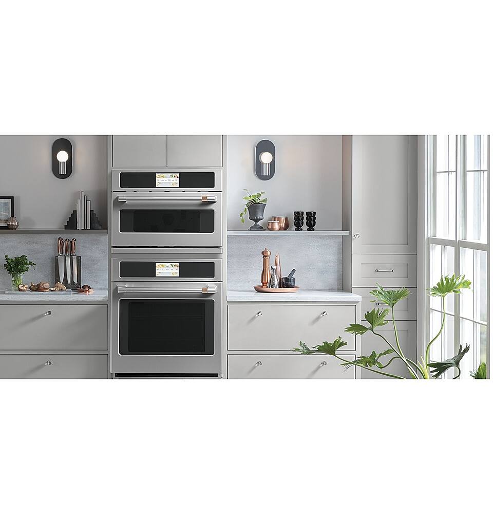 Alt View 24. Café - 30" Built-In Single Electric Convection Wall Oven, Customizable - Stainless steel.
