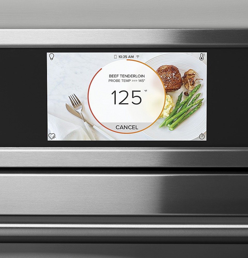 Left View: JennAir - RISE 24" Built-In Single Electric Convection Wall Oven - Stainless steel