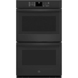 GE - 30" Built-In Double Electric Wall Oven - Black - Front_Zoom