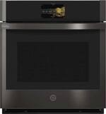 GE Profile - 27" Built-In Single Electric Convection Wall Oven - Black Stainless Steel - Front_Standard