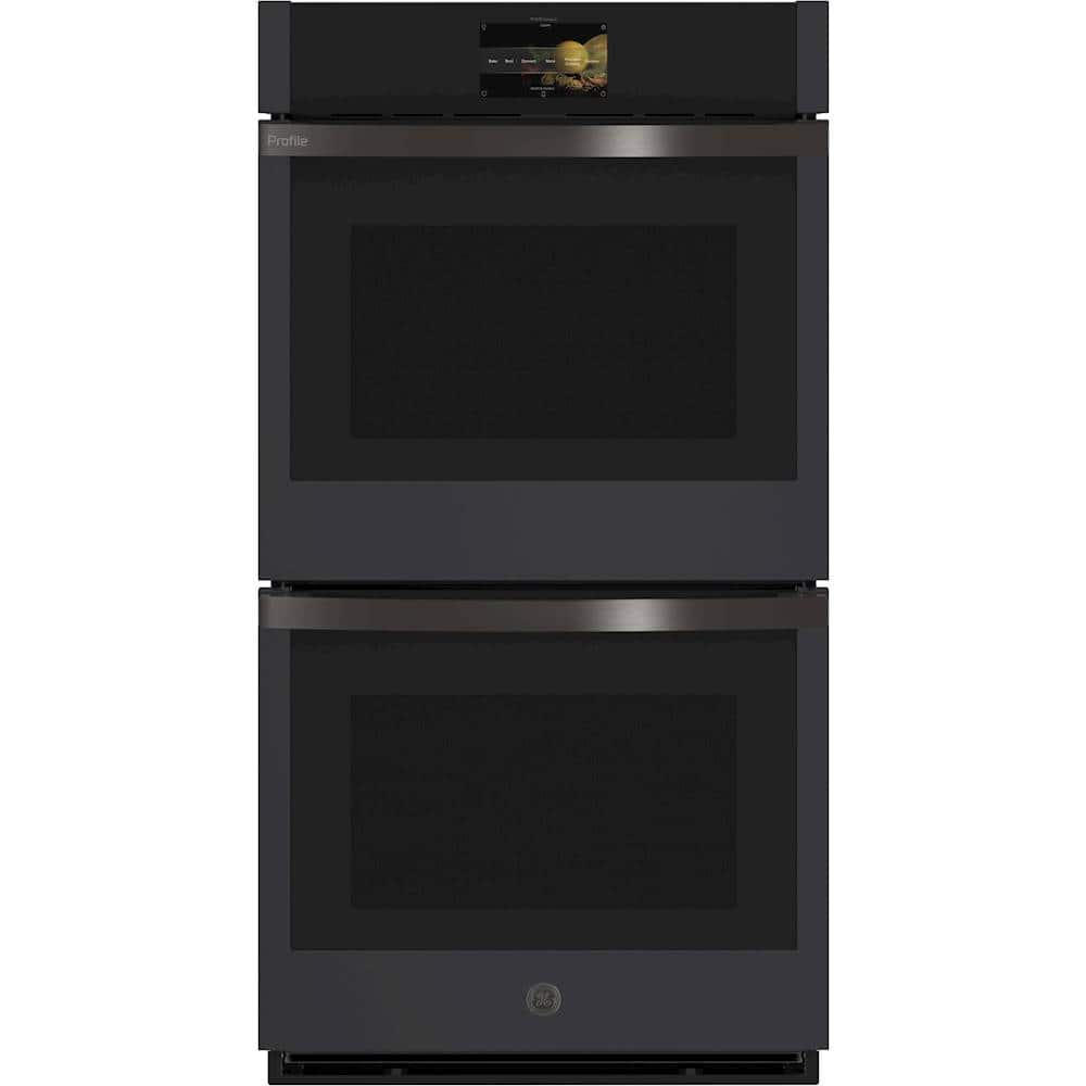 Front. GE Profile - Profile Series 27" Built-In Double Electric Convection Wall Oven.