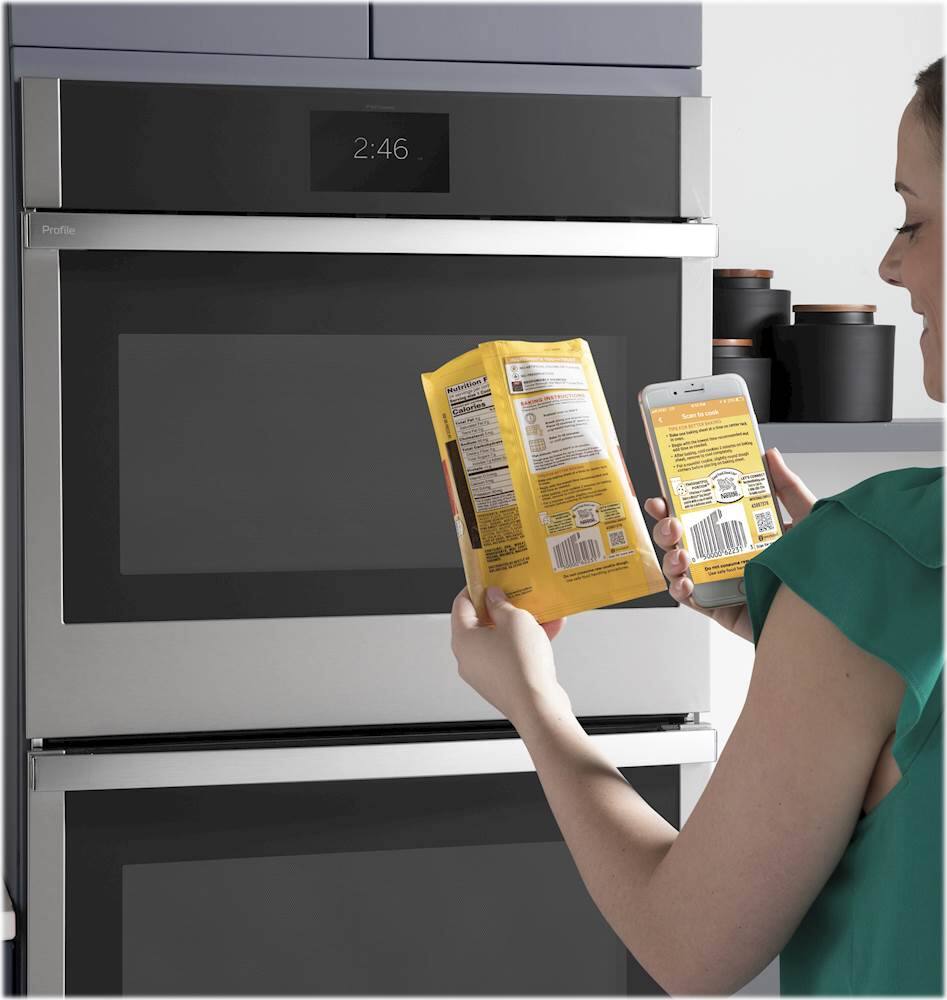 Alt View 21. GE Profile - 27" Built-In Single Electric Convection Wall Oven - Stainless Steel.