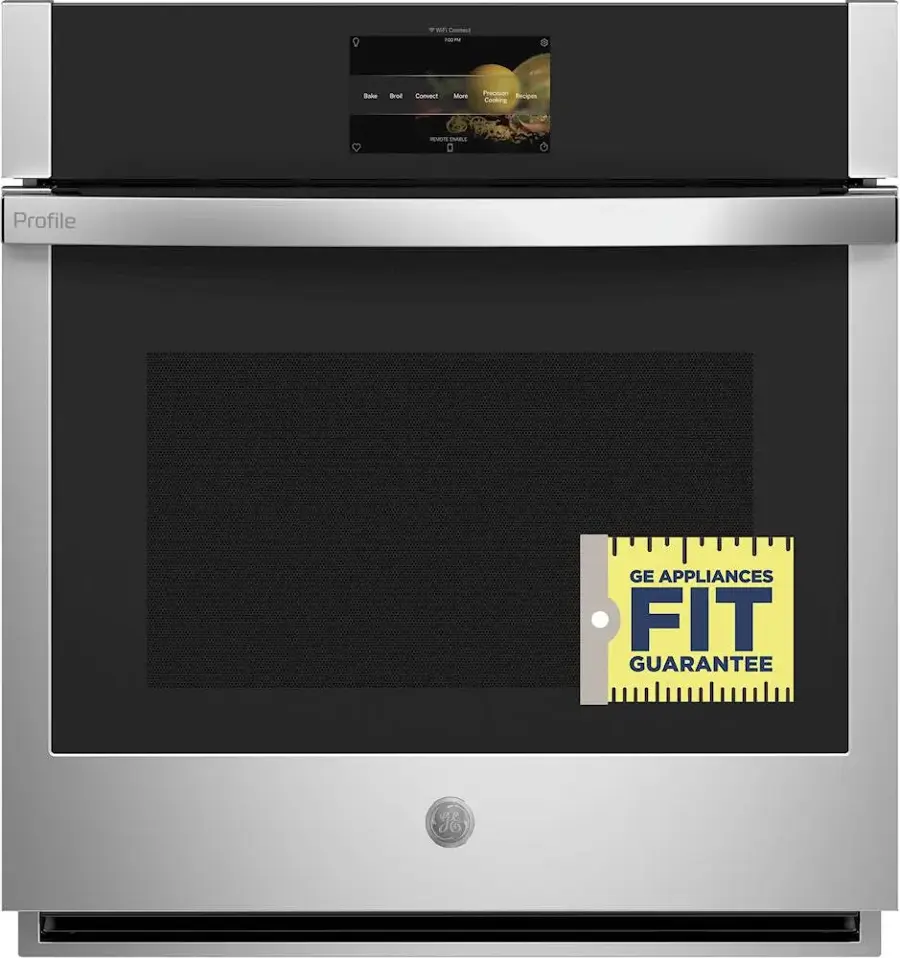 Alt View 23. GE Profile - 27" Built-In Single Electric Convection Wall Oven - Stainless Steel.