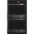 GE Profile - 30" Smart Built-In Double Electric Convection Wall Oven with Air Fry & Precision Cooking - Black Stainless Steel
