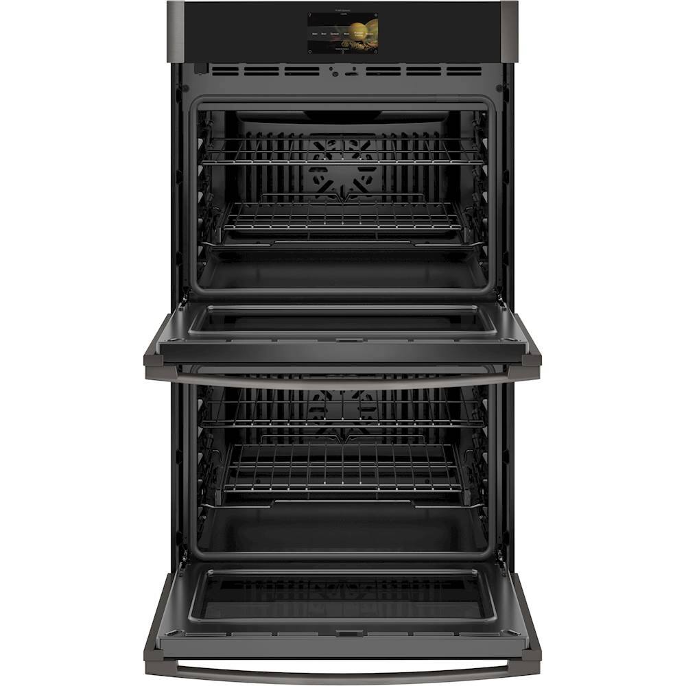 Alt View 12. GE Profile - 30" Smart Built-In Double Electric Convection Wall Oven with Air Fry & Precision Cooking - Black stainless steel.
