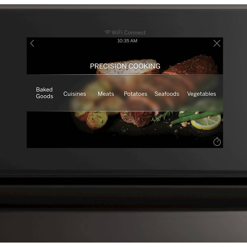 Alt View 16. GE Profile - 30" Smart Built-In Double Electric Convection Wall Oven with Air Fry & Precision Cooking - Black stainless steel.