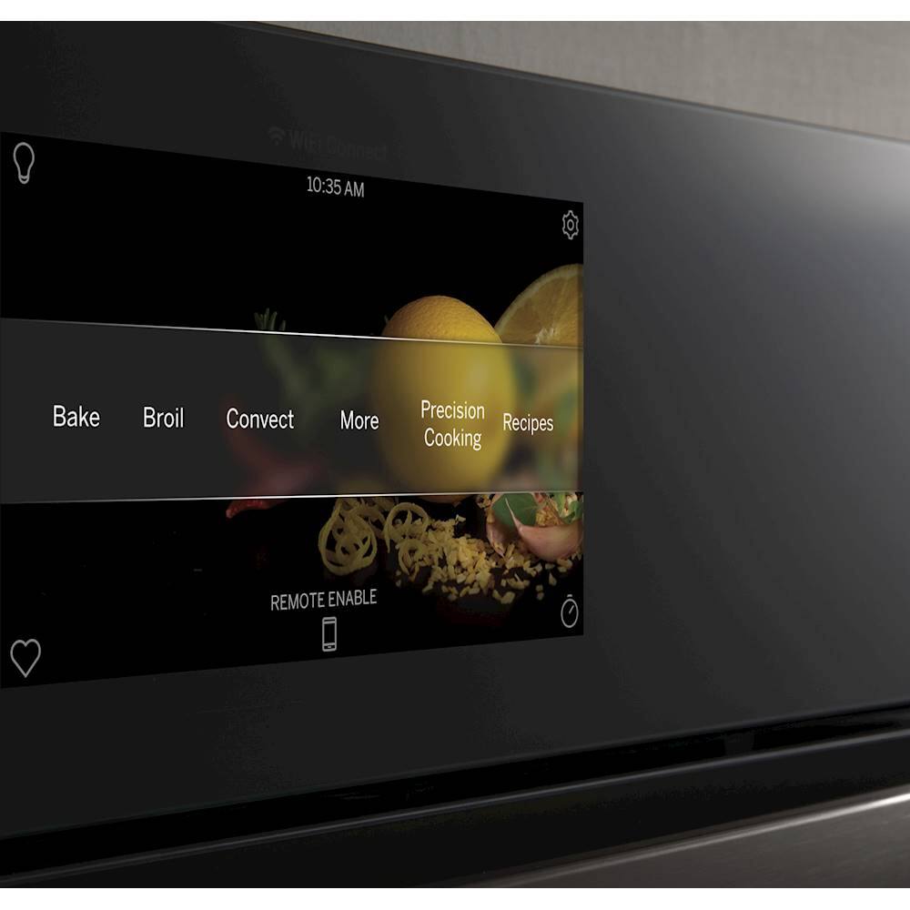 Alt View 17. GE Profile - 30" Smart Built-In Double Electric Convection Wall Oven with Air Fry & Precision Cooking - Black stainless steel.