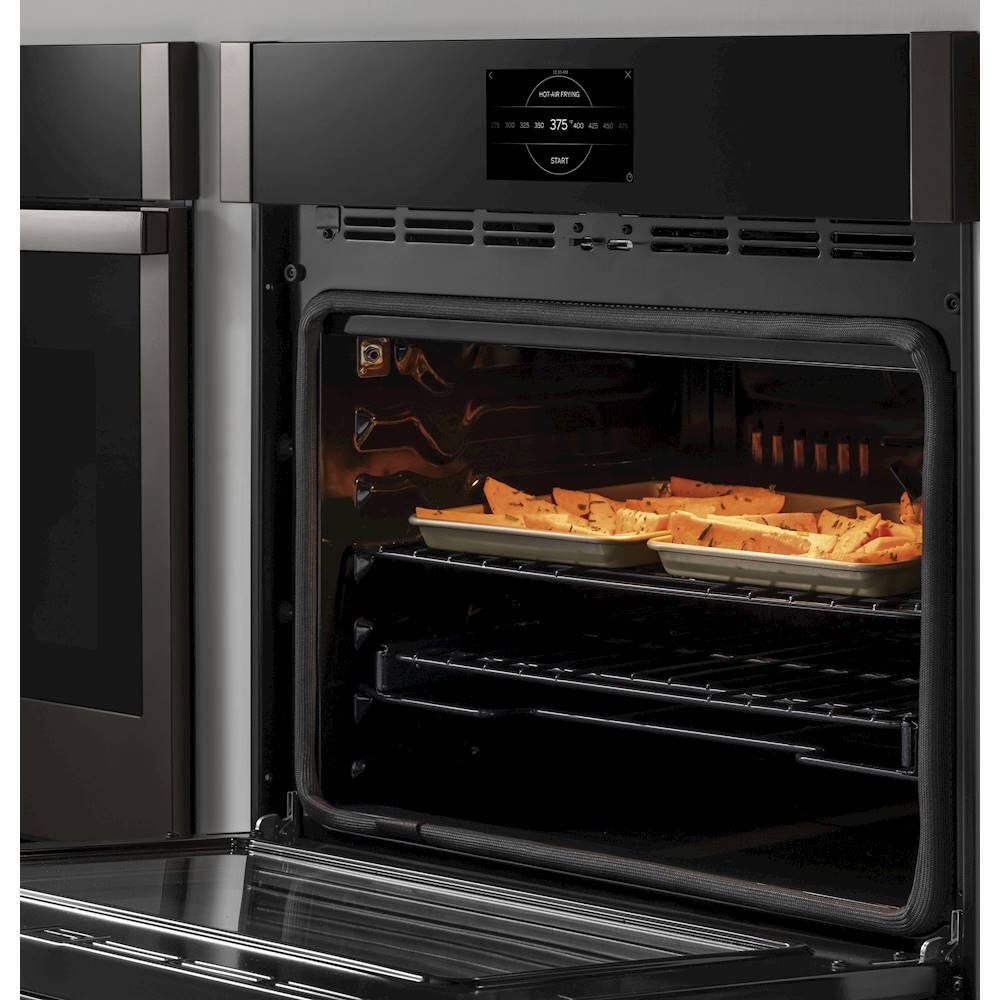 Alt View 18. GE Profile - 30" Smart Built-In Double Electric Convection Wall Oven with Air Fry & Precision Cooking - Black stainless steel.