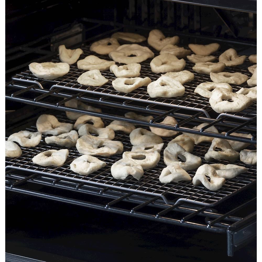 Alt View 20. GE Profile - 30" Smart Built-In Double Electric Convection Wall Oven with Air Fry & Precision Cooking - Black stainless steel.