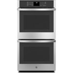 Front. GE - 27" Built-In Double Electric Wall Oven - Stainless Steel.
