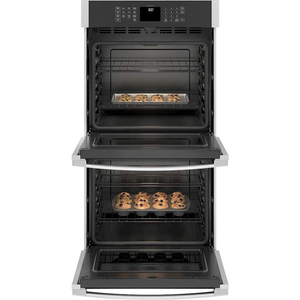 Alt View 12. GE - 27" Built-In Double Electric Wall Oven - Stainless Steel.
