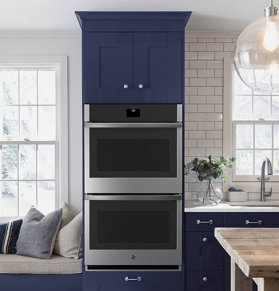 Alt View 11. GE - 30" Built-In Double Electric Convection Wall Oven - Stainless Steel.