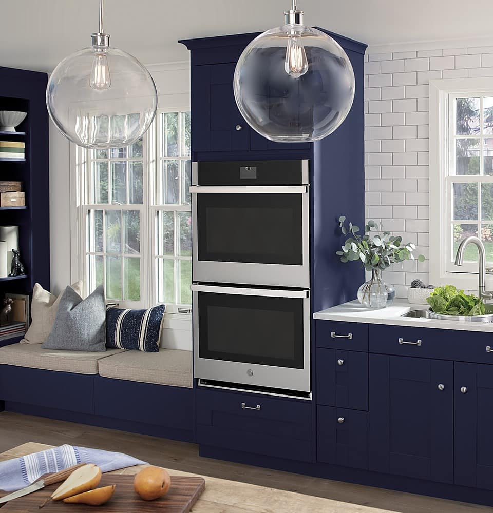 Alt View 12. GE - 30" Built-In Double Electric Convection Wall Oven - Stainless Steel.