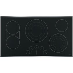 Café - 36" Electric Cooktop - Stainless Steel on Black - Front_Zoom