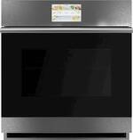 Café - Modern Glass 27" Built-In Single Electric Convection Wall Oven - Platinum Glass - Front_Standard
