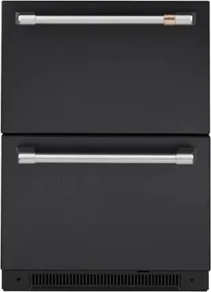 Front. Café - 5.7 Cu. Ft. Dual-Drawer Refrigerator - Matte Black.