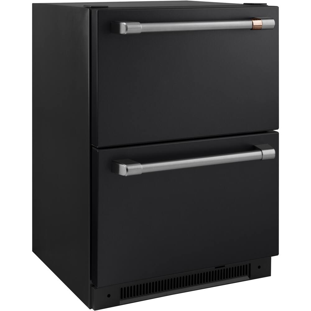 Left. Café - 5.7 Cu. Ft. Dual-Drawer Refrigerator - Matte Black.