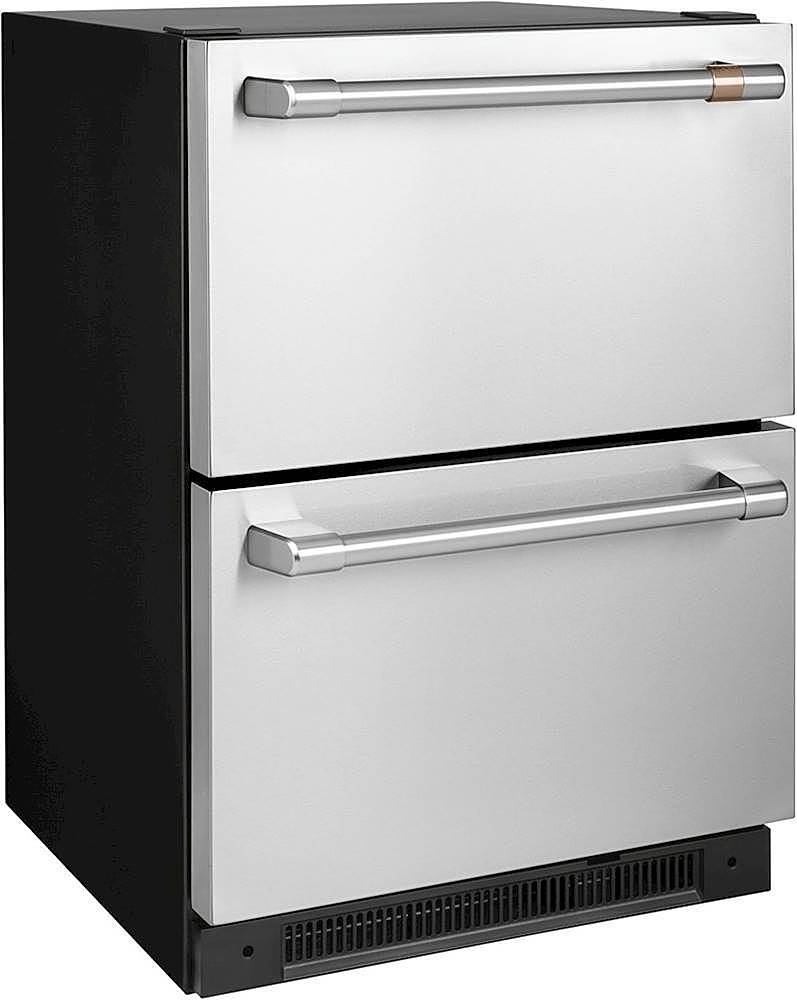 Angle. Café - 5.7 Cu. Ft. Built-In Dual-Drawer Refrigerator - Stainless Steel.