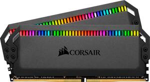 CORSAIR - Dominator Platinum RGB 32GB (2PK 16GB) 3.2GHz PC4-25600 DDR4 DIMM Unbuffered Non-ECC Desktop Memory Kit - Black - Front_Zoom