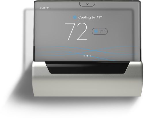 Johnson Controls - GLAS Smart Programmable Touch-Screen Wi-Fi Thermostat - Gray