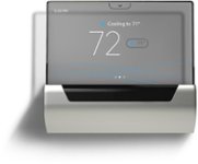 Front Zoom. Johnson Controls - GLAS Smart Programmable Touch-Screen Wi-Fi Thermostat - Gray.